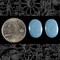Vintage Sky Blue Glass Scarabs 18mm x 13mm Glass Cameos - Set of Two - CAM75